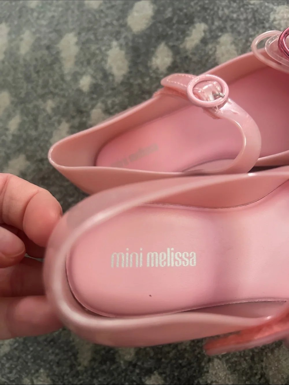 Mini Melissa Pink Jelly Mary Jane’s with butterfly